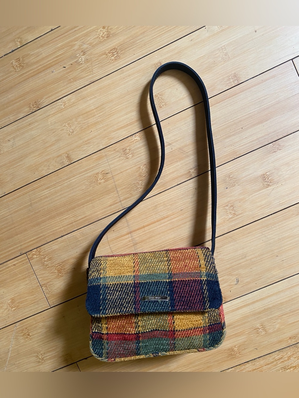 Wool Plaid Crossbody Bag - Multicolor